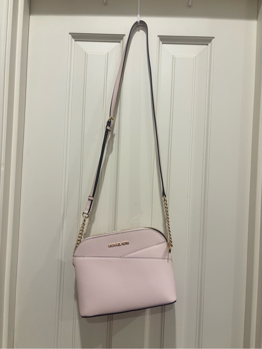 Michael Kors Light Pink Crossbody Bag with Gold Chain
